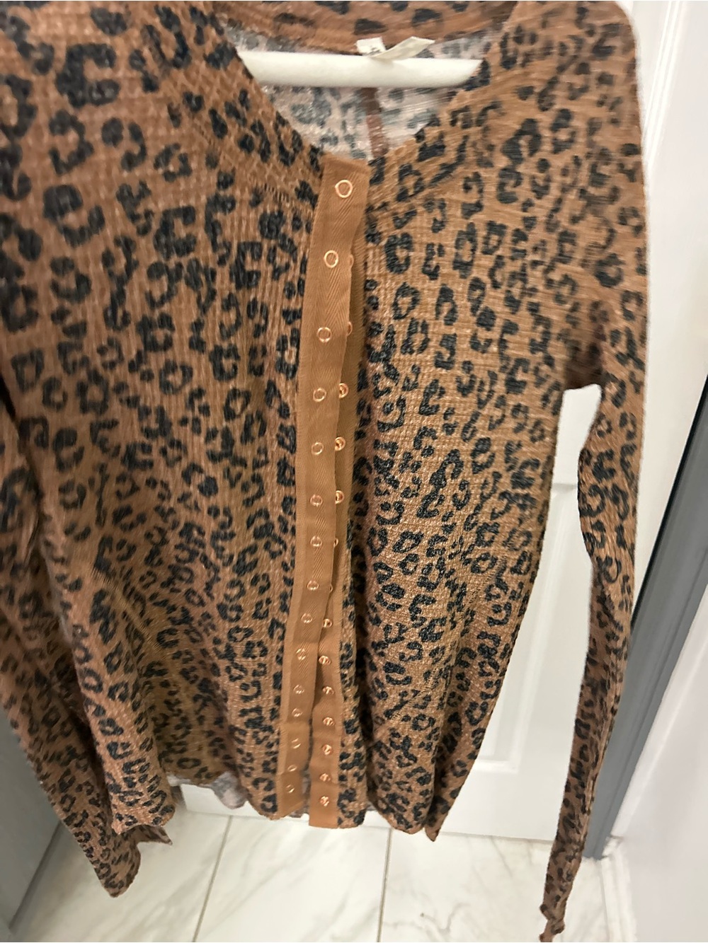NWOT FREE PEOPLE animal print cardigan. - Picture 6 of 13